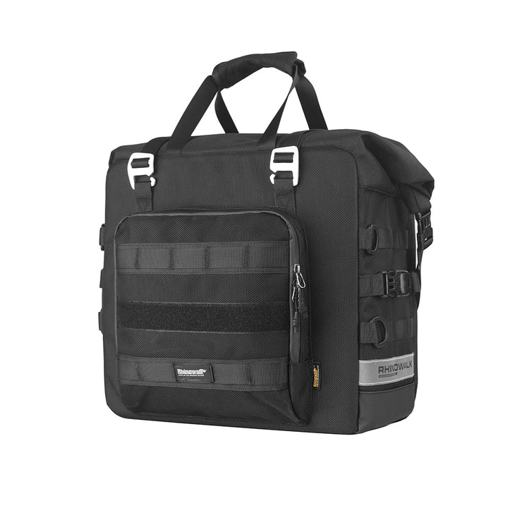 Rhinowalk 25L Motorcycle Side Bag, Motorbike Seat Saddle Tail Bag for ADV Motorcycle Rear Rack Travel Luggages (Single Unit) (MTR2050)