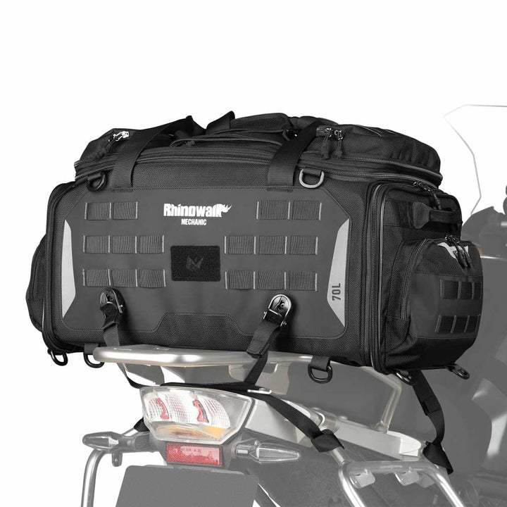 Rhinowalk Mechanics Series MJX2003BK This 50-70l Tail Seat Bag is a spacious and versatile bag.