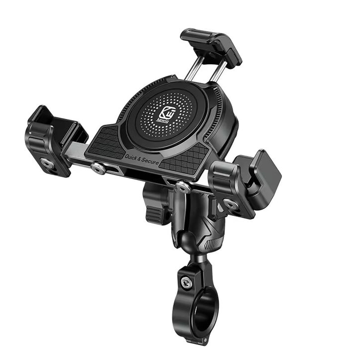 Kewig Motorcycle phone holder Waterproof Anti vibration Damper+safe lock Fit the bar diameter:22mm-32mm Suitable phone size:4.5-7.2inch (Without Charger) (M27-C1)