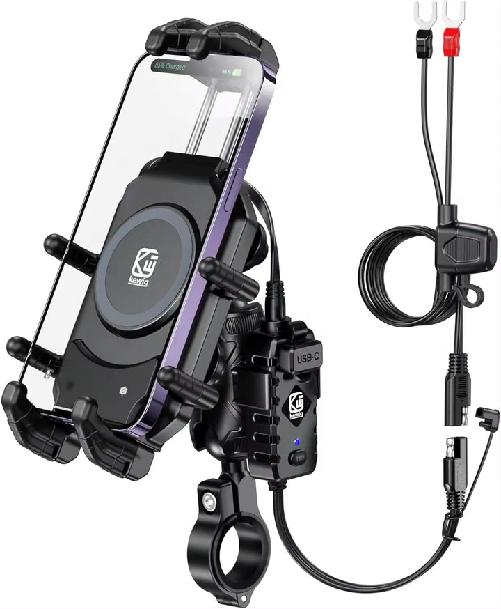 Kewig Motorcycle Accessories Anti-vibration Motorcycle phone holder with Wireless Charger (M26-A1)