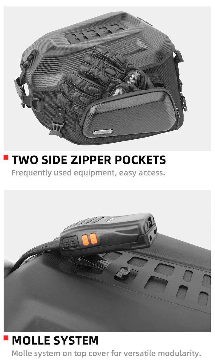 Rhinowalk Hard Shell Tail Bag for Expandable 23L-35L Motorcycle Saddle Tail Seat Bags for Motorbike Luggage Accessory (MT2335)