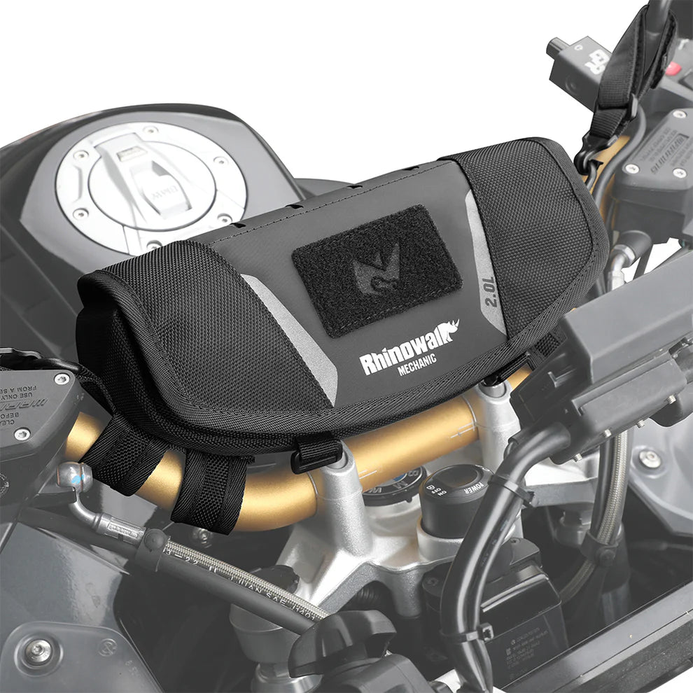 Rhinowalk 2L Motorcycle Handlebar Bag - Versatile Secure Waterproof for Adventure Riders, Off-Road & ADV Mounting