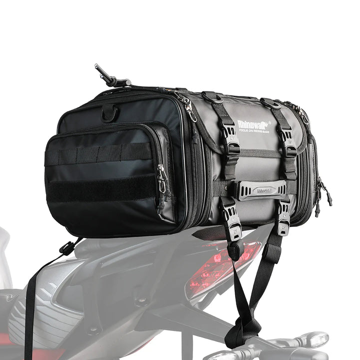 Rhinowalk 19-26L Deluxe Cruiser Tail Bag Motorcycle Tail Trunk Luggage Motorbike Large Capacity Touring Pack for Adventure (MT4026)