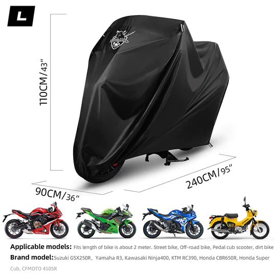 Rhinowalk Waterproof Durable Motorcycle Rain Cover UV Protection Portable Dustproof Cover for Motorbike (F1002)