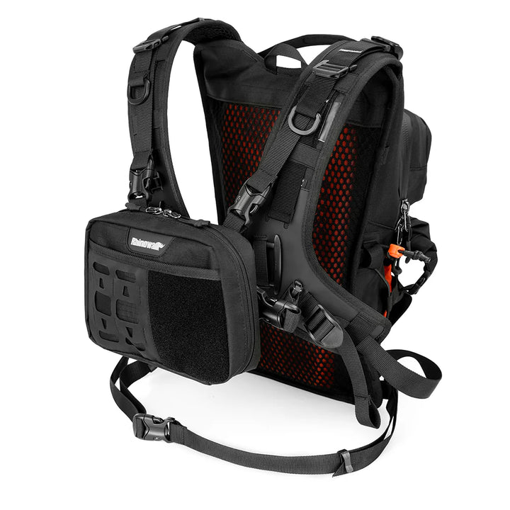 Motorcycle Riding Backpack, Adventure Hydration Backpack with Protective Back Padding, Rain Cover & Chest Pack Compatibility