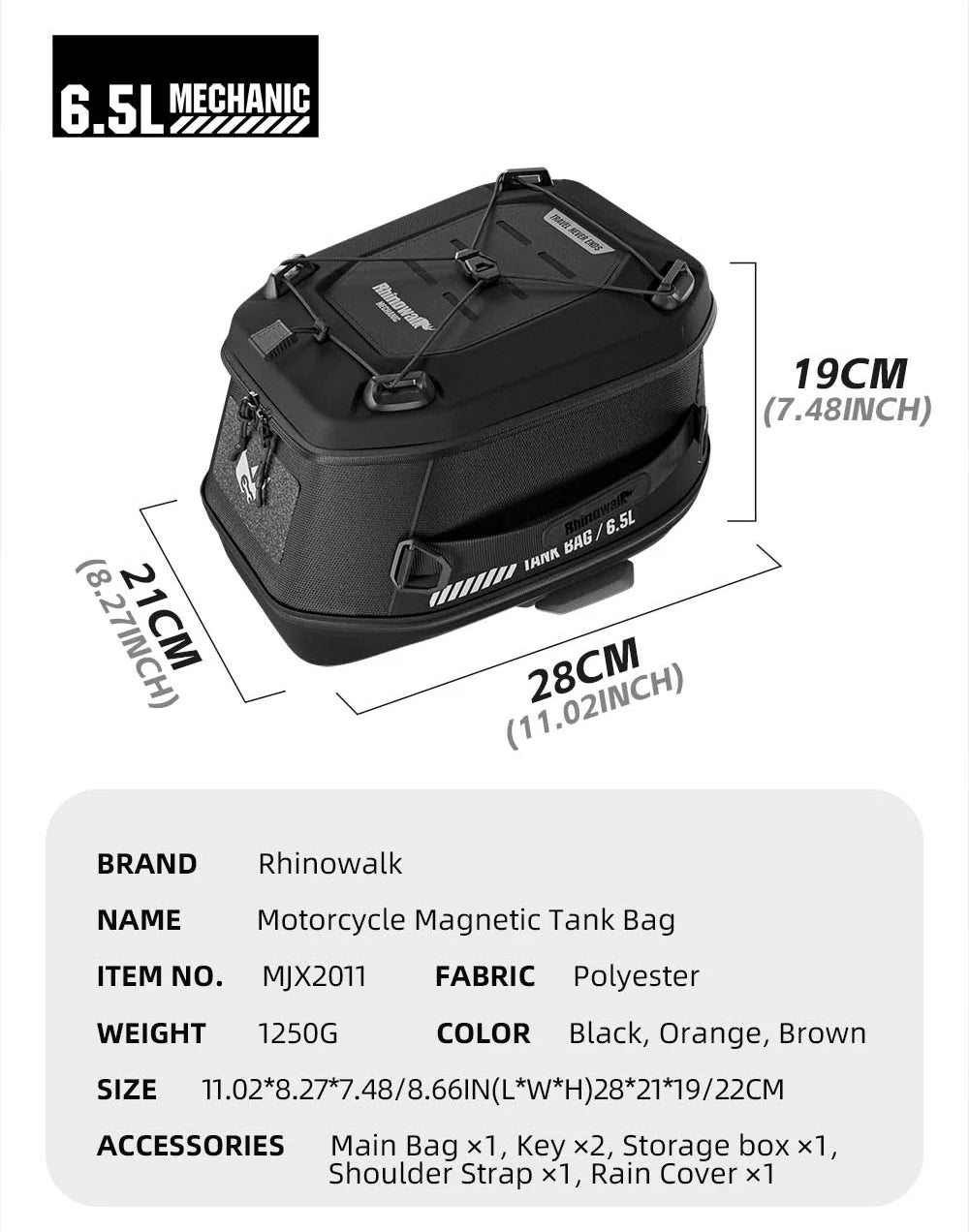 Mechanic Series x 5.6L Magnetic Tank Bag