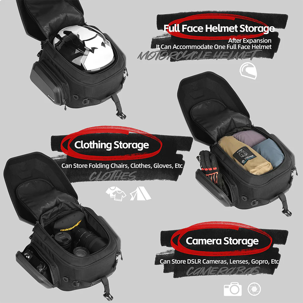 Rhinowalk Motorcycle Tail Bag Waterproof 23L-35L