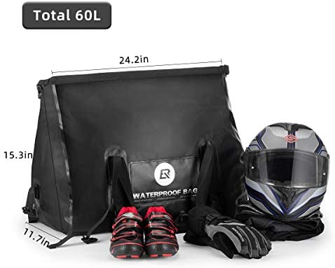 Waterproof Duffel Bag 60L Motorcycle Travel Dry Duffel Bag (Black) (AS-005BK)