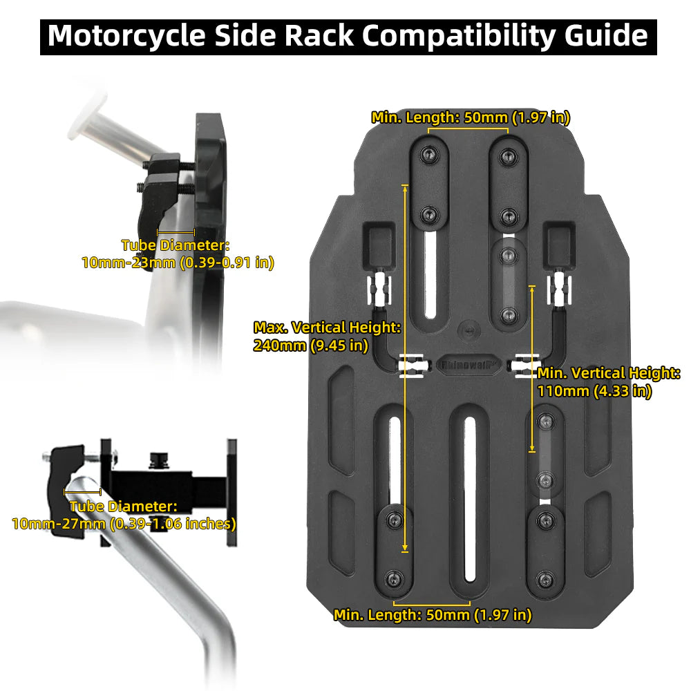 Rhinowalk 35L Motorcycle Quick Release Side Pannier Bag, Motorbike Seat Saddle Tail Bag for ADV Motorcycle Luggages Accessories (MJX2004) Mechanics Series SET OF TWO BAGS WITH ALL THE MOUNTING ACCESSORIES