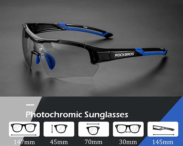 ROCKBROS Photochromic Sunglasses Rubber Frame+Polycarbonate Lens (10111)