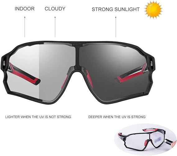 ROCKBROS Photochromic Sunglasses Thicken PC Lenses With UV400 Protection Coating (10135)