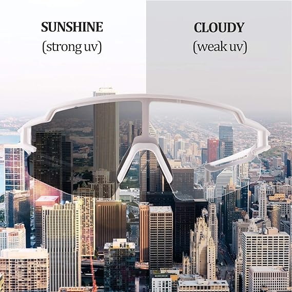 Sports Photochromic Sunglasses TR90 Unbreakable Lightweight Sports Glasses for Men Women Sports glasses (10172)