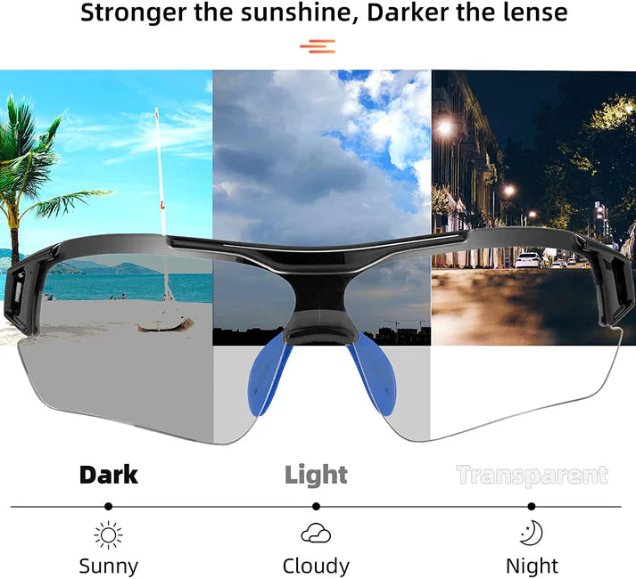 ROCKBROS Photochromic Sunglasses Rubber Frame+Polycarbonate Lens (10111)