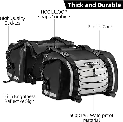 Rockbros Leather Saddle Bag Motorcycle Waterproof Side Bag For