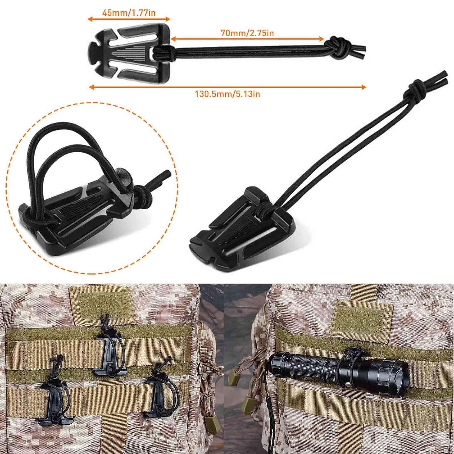 KOLGA BROS Molle Attachments Kit -D-Ring Locking Gear Clip Molle Accessories Kit of 32
Attachments for Webbing Strap Tactical Backpack