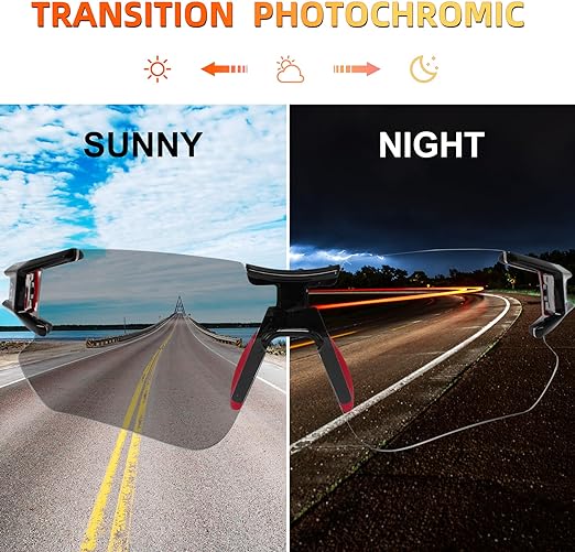 ROCKBROS Outdoor Sports Polarized Sunglasses Bike Sports Photochromic Glasses with Transparent Lens (10125)