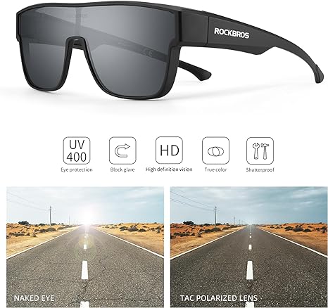 ROCKBROS Polarized Fit Over Wrap Around Sunglasses for Driving (14130003001)