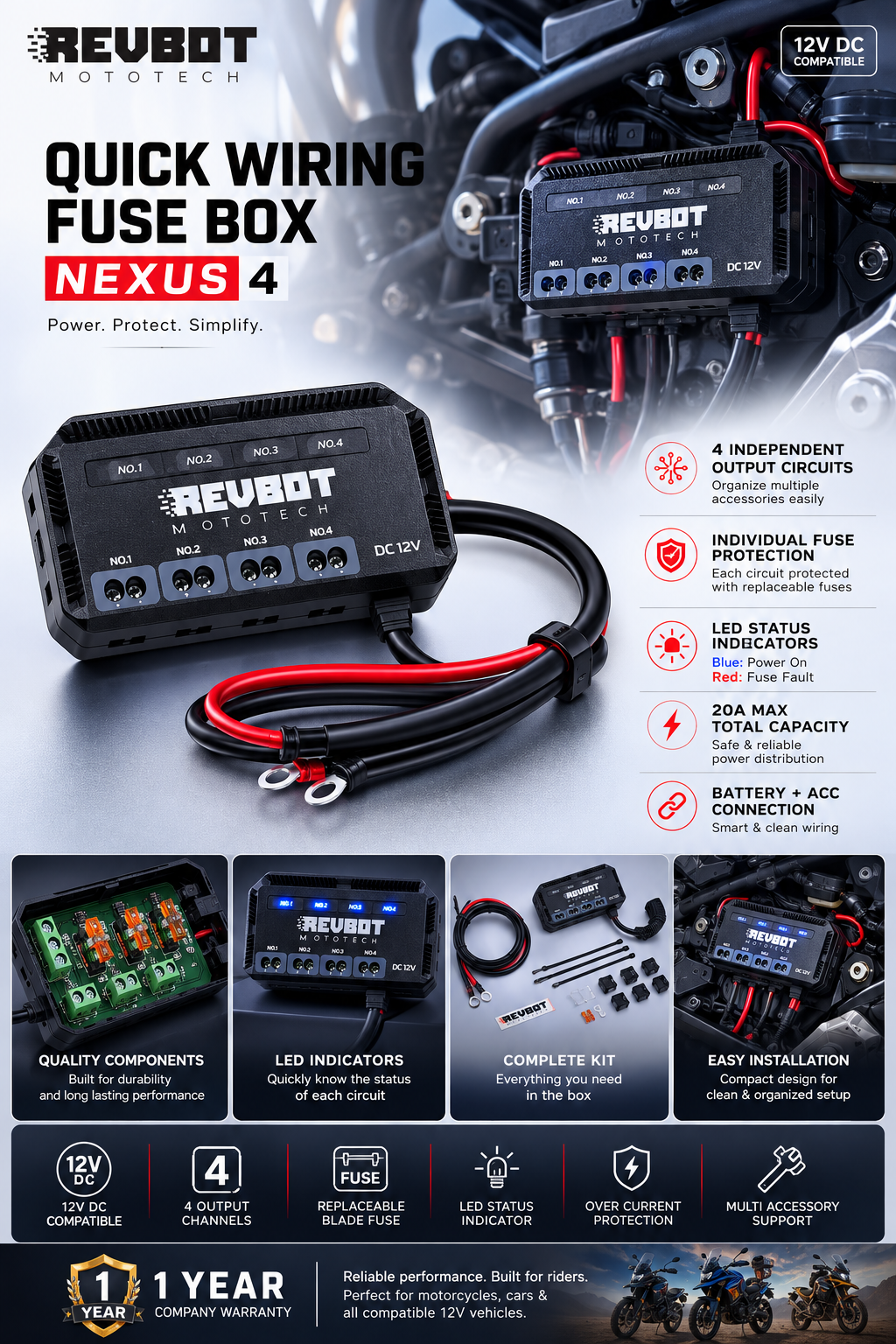 REVBOT QUICK WIRING FUSE BOX NEXUS 4
