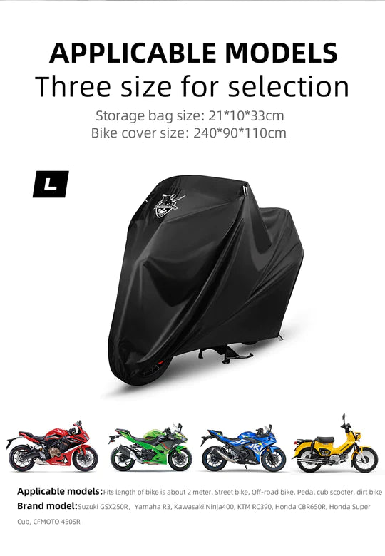 Rhinowalk Waterproof Durable Motorcycle Rain Cover UV Protection Portable Dustproof Cover for Motorbike (F1002)