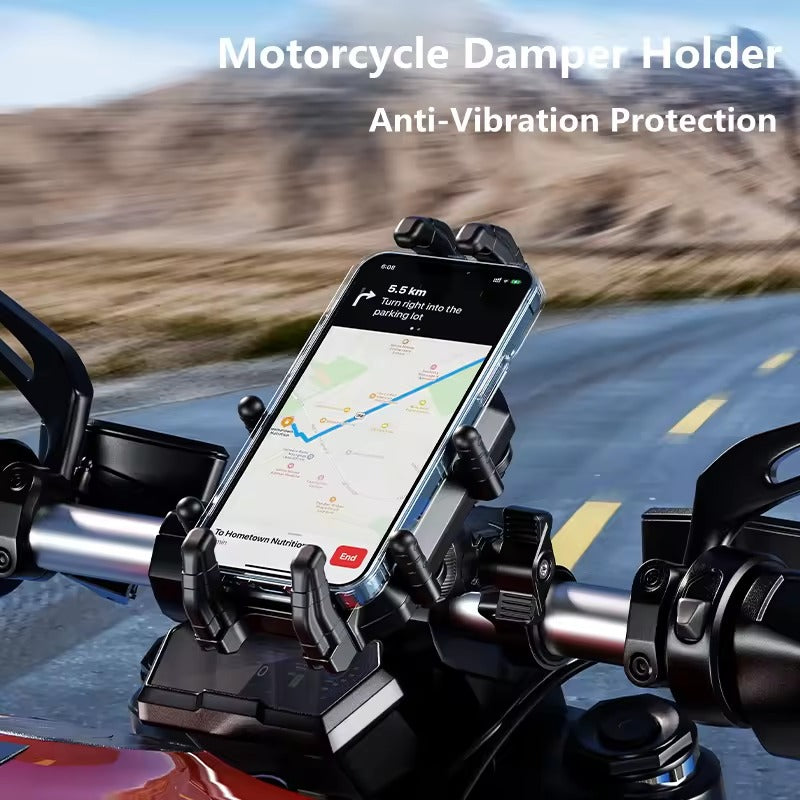 Kewig Motorcycle Phone Holder Anti vibration Damper+safe lock Fit the bar diameter:20mm-40mm Suitable phone size:4.5-7.2inch (Without Charger) (M26-C1)