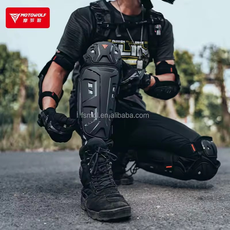 MOTOWOLF set outdoor sports motorcycle riding Keep warm in winter Four-piece knee pads and elbow pads (MDL 1029)