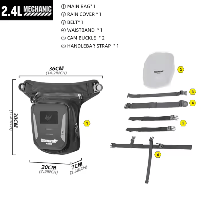 Rhinowalk Mechanic Series Tank/Fanny Bag Magnetic Tank Bag MJX2008