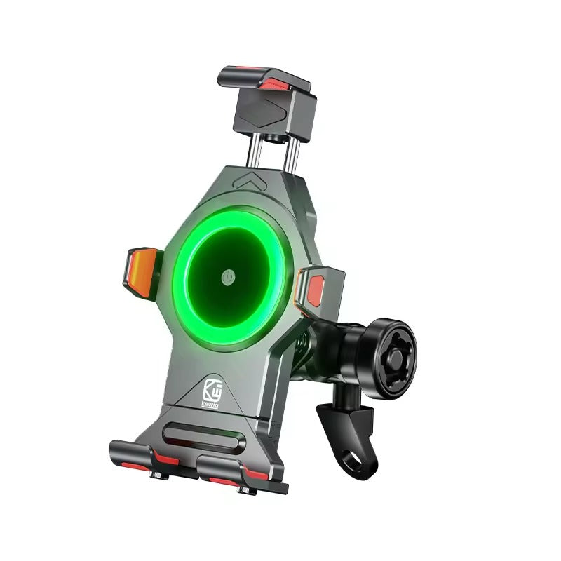 Kewig Top Quality Wireless Charging Aluminum Alloy Material Motorcycle Mobile Phone Holder For Outdoor Anti vibration damper  (Wireless Charger) (M23-A1)