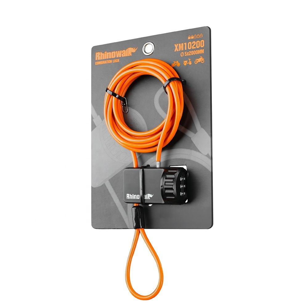 Rhinowalk 2M Heavy Duty Bicycle Cable Lock Anti-Theft Bike Lock for Outdoor Cycling, Scooter, Gate, Fence