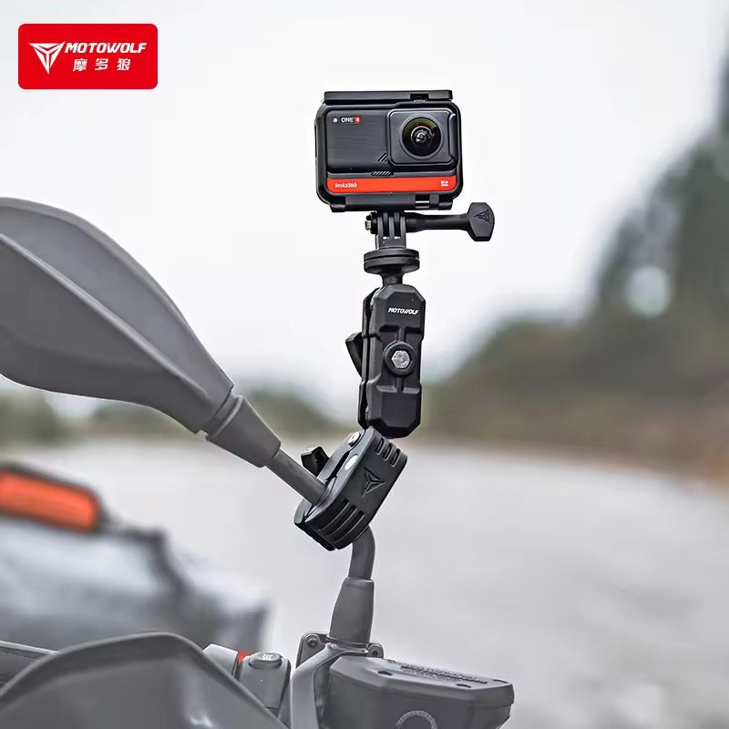 Flexible clamp sport camera holder for Go-pro record camera bracket motorcycle cam holder (MDL 3532) (mirrorseat)