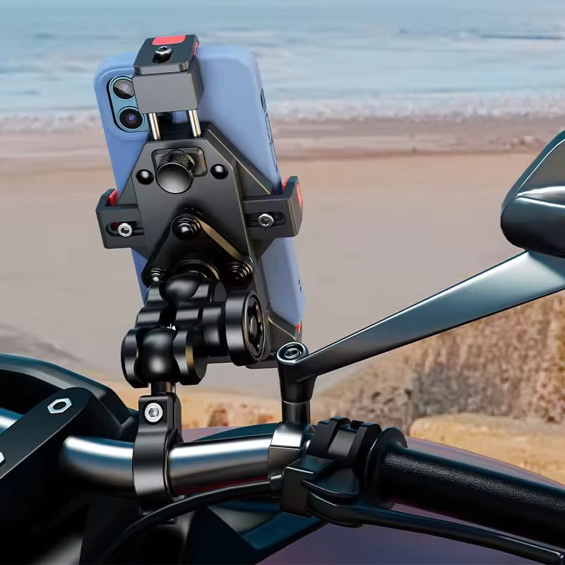 Kewig Top Quality Wireless Charging Aluminum Alloy Material Motorcycle Mobile Phone Holder For Outdoor Anti vibration damper  (Wireless Charger) (M23-A1)