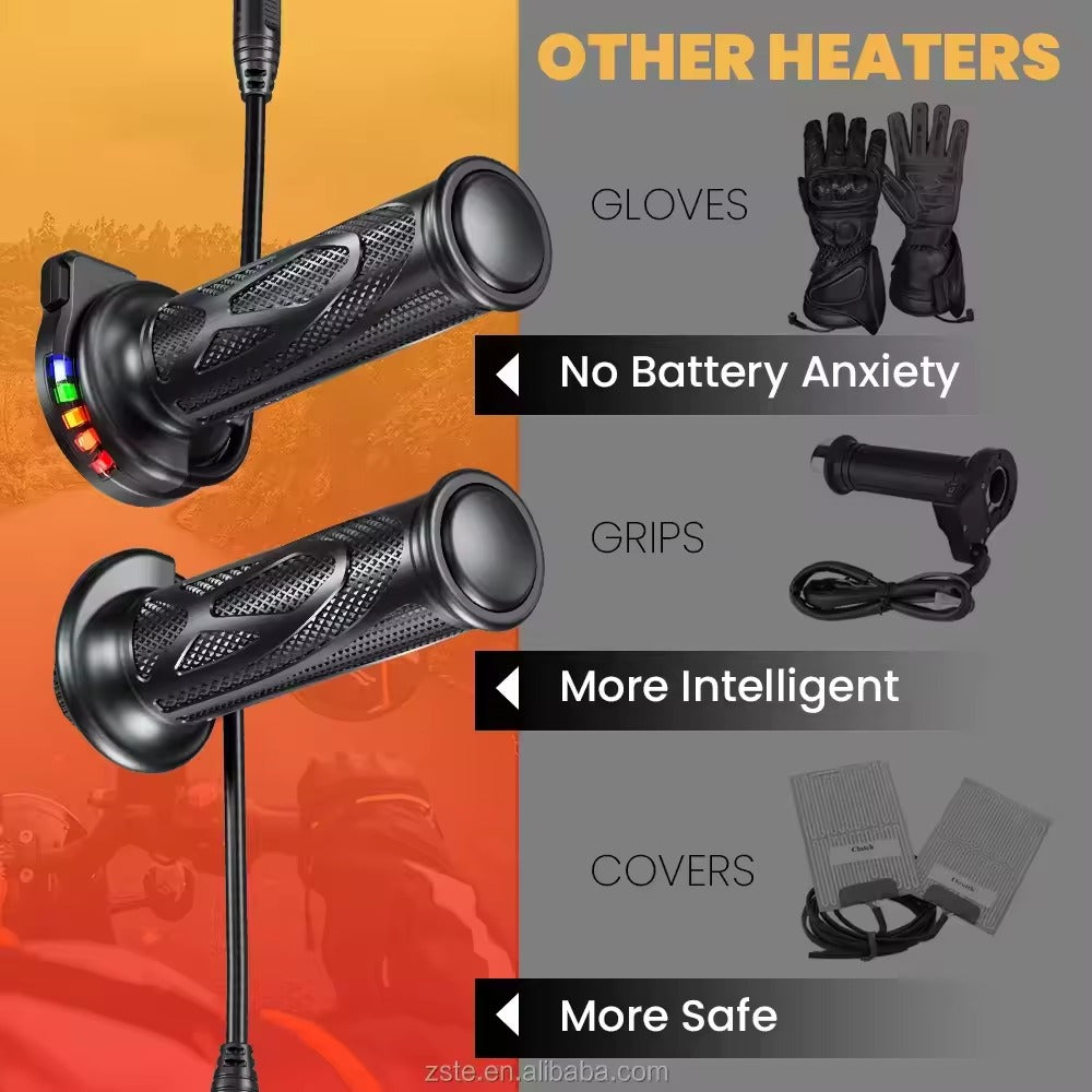 Kewig Motorcycle Heated Hand Grips 22mm Universal Motorcycle handlebar Hot Grip 12V to 16V Electric Hand Grips (FR-2)