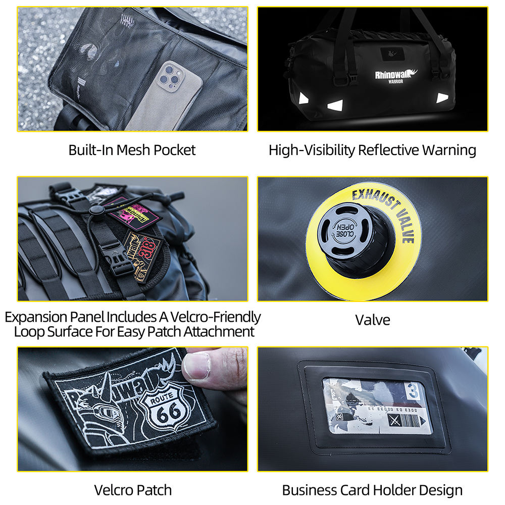 Rhinowalk Warrior Series X 65L Waterproof Motorcycle Roll-Top