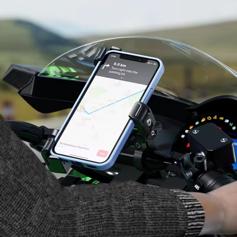 Kewig Motorcycle phone holder Waterproof Anti vibration Damper+safe lock Fit the bar diameter:22mm-32mm Suitable phone size:4.5-7.2inch (Without Charger) (M27-C1)