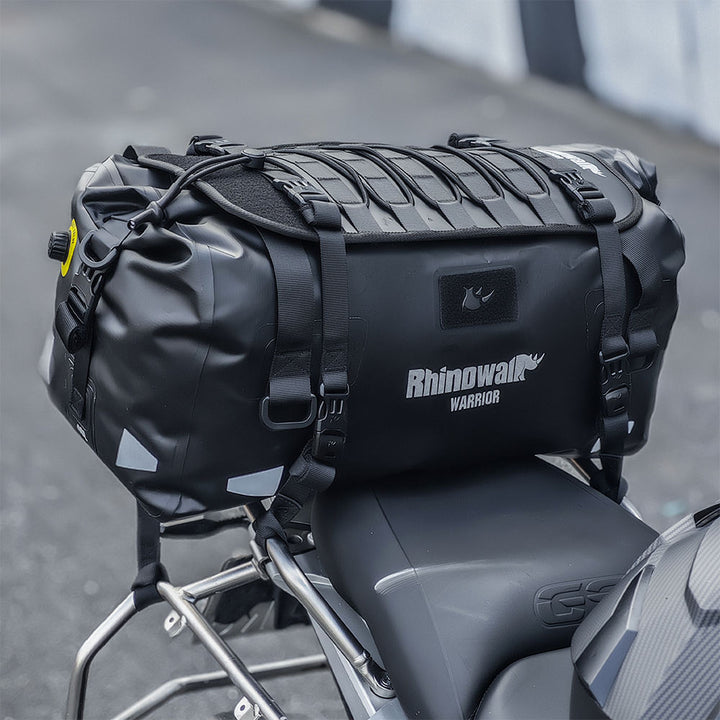 Rhinowalk Waterproof Motorcycle Roll-Top Duffel Gear Bag 40L Heavy Duty Dry Pack Tail Rear Luggage Magnetic Opening