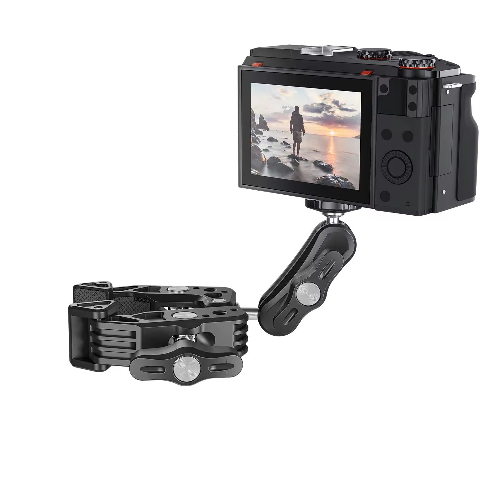 Telesin Super Crab Clamp Clip Magic Arm Mount with 1/4 screw Ball Head for GoPro Insta360 Action Camera cellphones (SC-001)