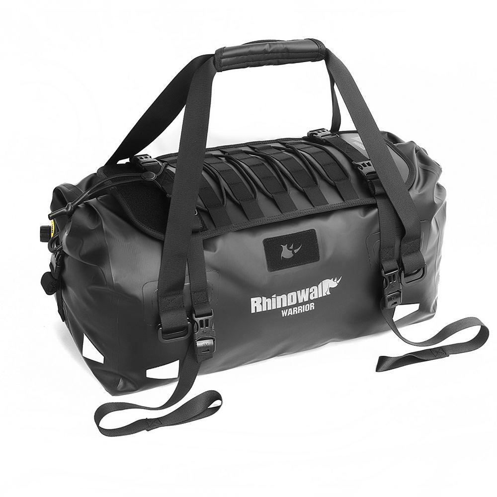 Rhinowalk Waterproof Motorcycle Roll-Top Duffel Gear Bag 40L Heavy Duty Dry Pack Tail Rear Luggage Magnetic Opening