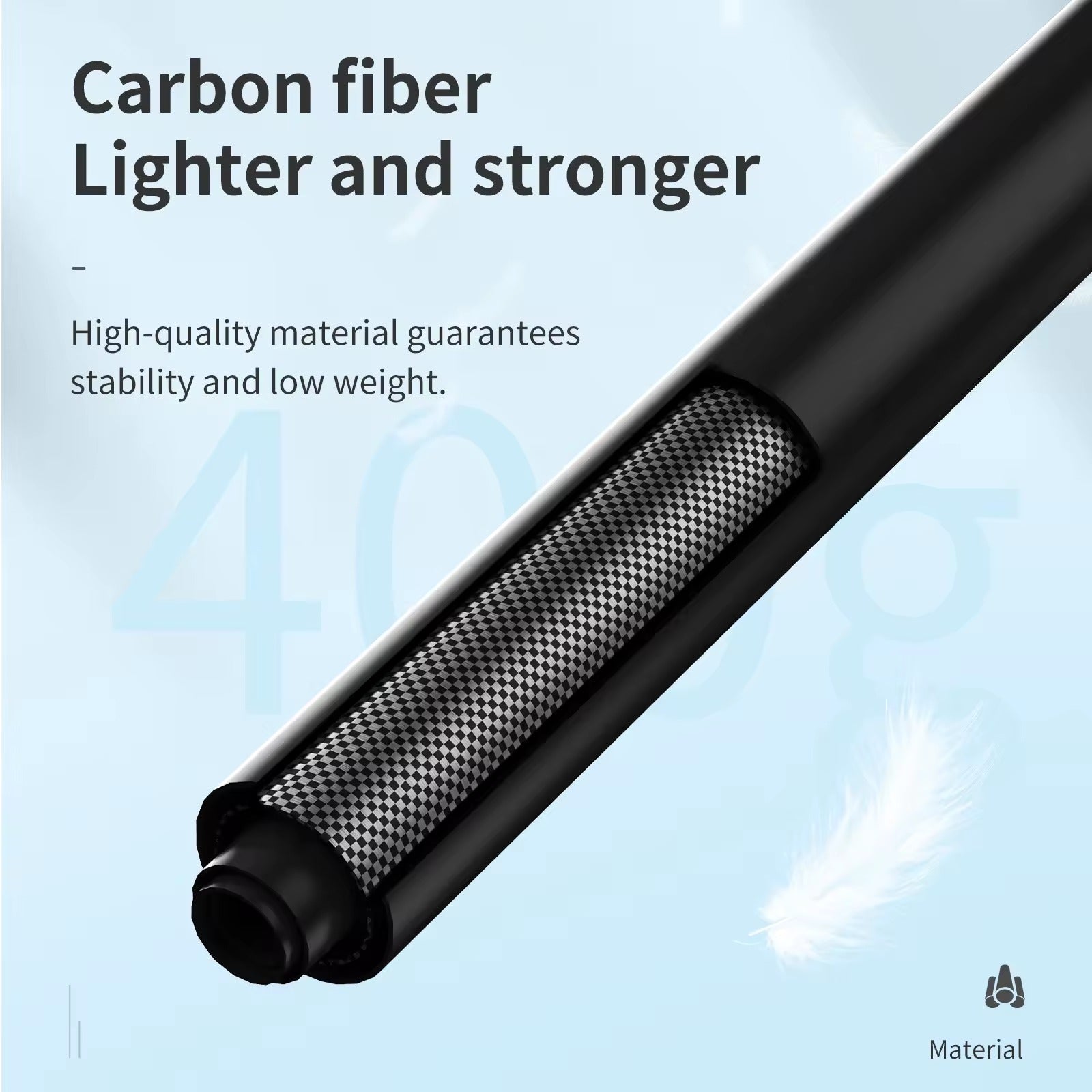 Telesin 3.0M/118.11" long Carbon Fiber Light weight Compact for Carry Monopod Selfie Stick for Insta360 X3&2 / Go Pros camera (IS-MNP-300)