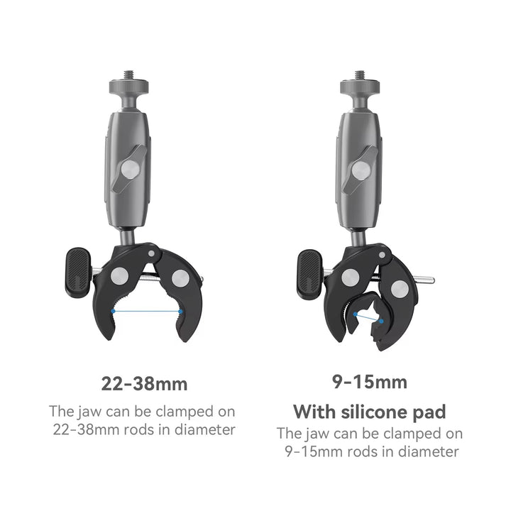 Telesin action camera accessories Clamp Mount with Ball Head Mount with 1/4 Thread for DJI Action 4&3 (GP-HBM-001)