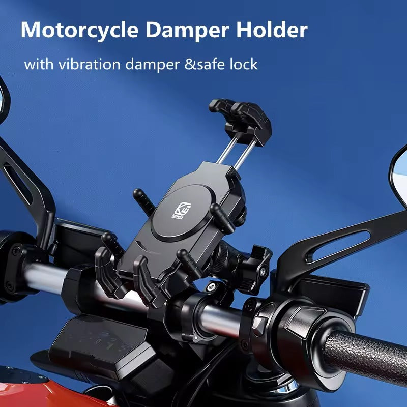 Kewig Motorcycle Phone Holder Anti vibration Damper+safe lock Fit the bar diameter:20mm-40mm Suitable phone size:4.5-7.2inch (Without Charger) (M26-C1)