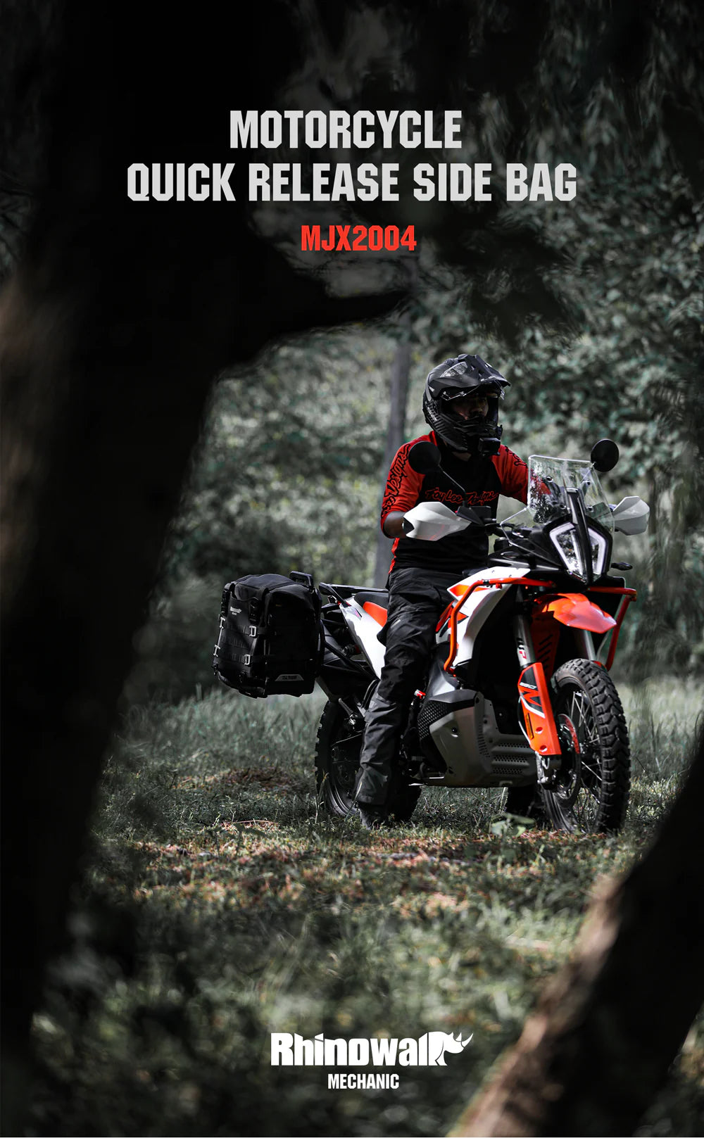 Rhinowalk 35L Motorcycle Quick Release Side Pannier Bag, Motorbike Seat Saddle Tail Bag for ADV Motorcycle Luggages Accessories (MJX2004) Mechanics Series SET OF TWO BAGS WITH ALL THE MOUNTING ACCESSORIES