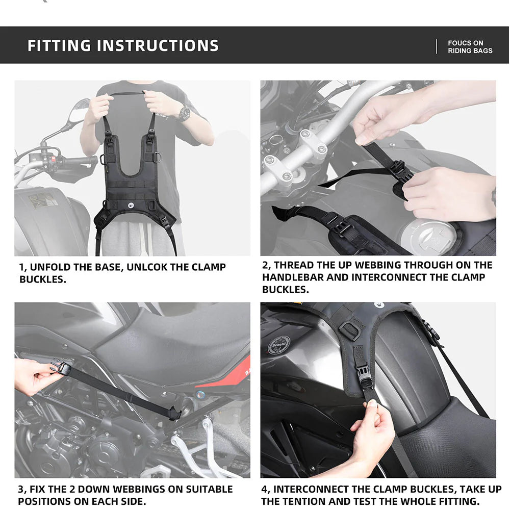 Motorcycle Tank Bag Portable Motor Accessory For Universal Motor Cross Fuel Tank Kit Installation Accessories Motor Front Bag (MT001A)