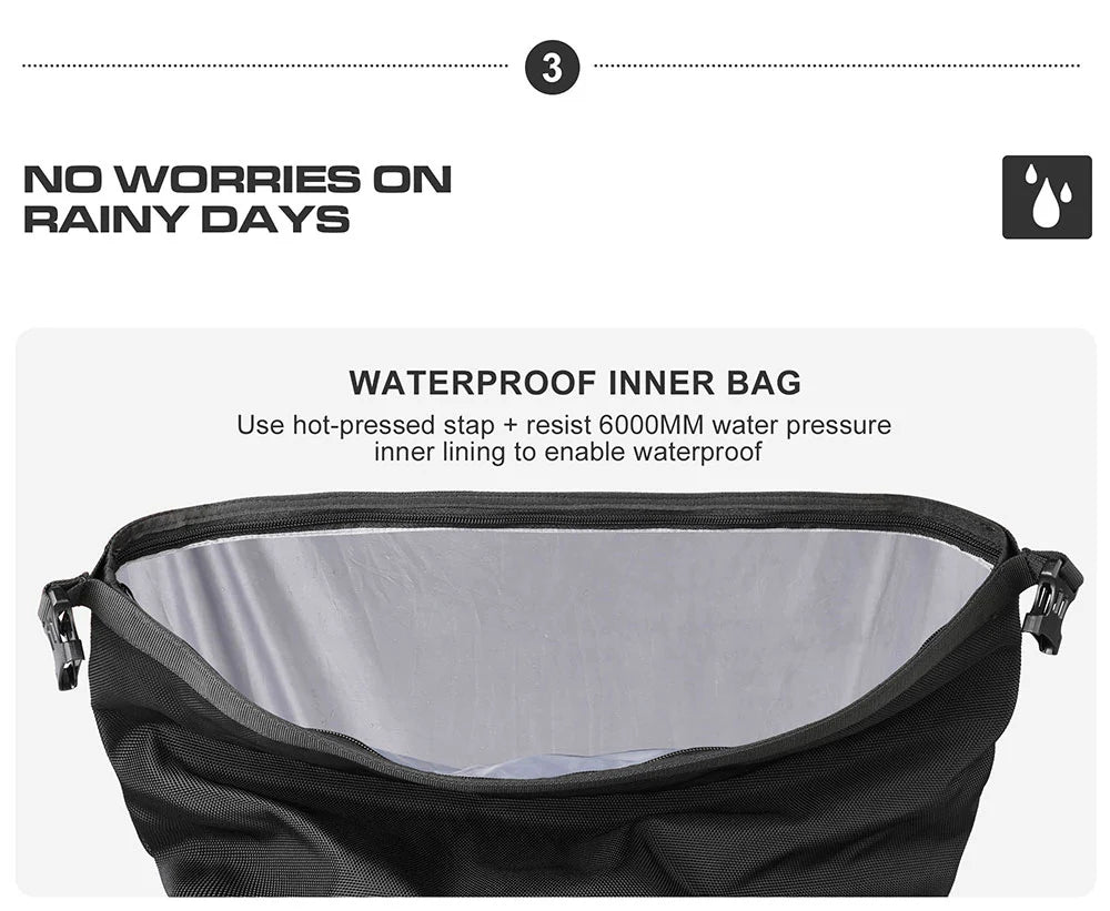 Rhinowalk Motorcycle SaddleBag 20L Sturdy Drift Bike Saddle Seat Side Bag for Motorbike Luggage Touring Adventure (Single Unit) (MT2040)