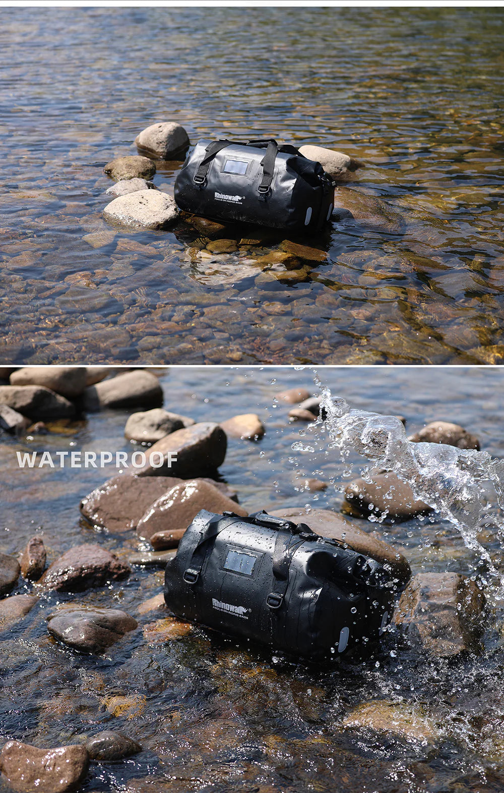 Rhinowalk 45L Waterproof Motorcycle Duffle Bag Heavy Duty Motorcycle Dry Tail Tool Bag for Adventure Bike (MT20450)