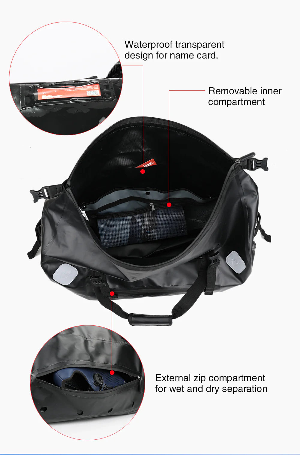 Rhinowalk 65L Motorcycle Waterproof Bag Large Capacity Motorcycle Dry Duffel Bag (MT20650)