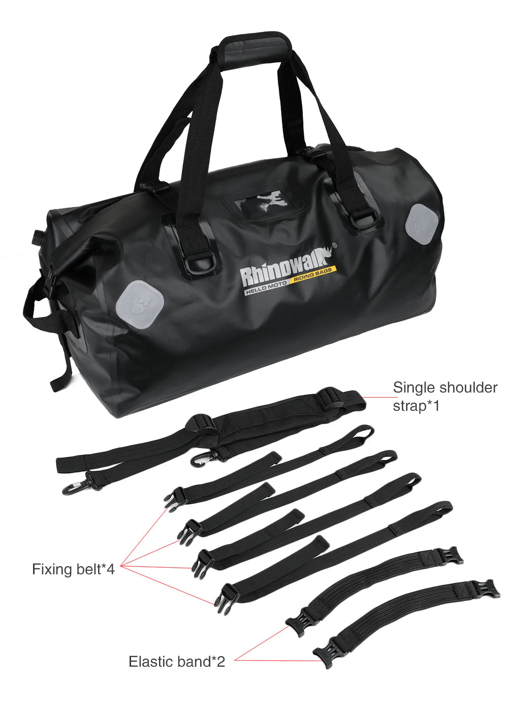 Rhinowalk 65L Motorcycle Waterproof Bag Large Capacity Motorcycle Dry Duffel Bag (MT20650)