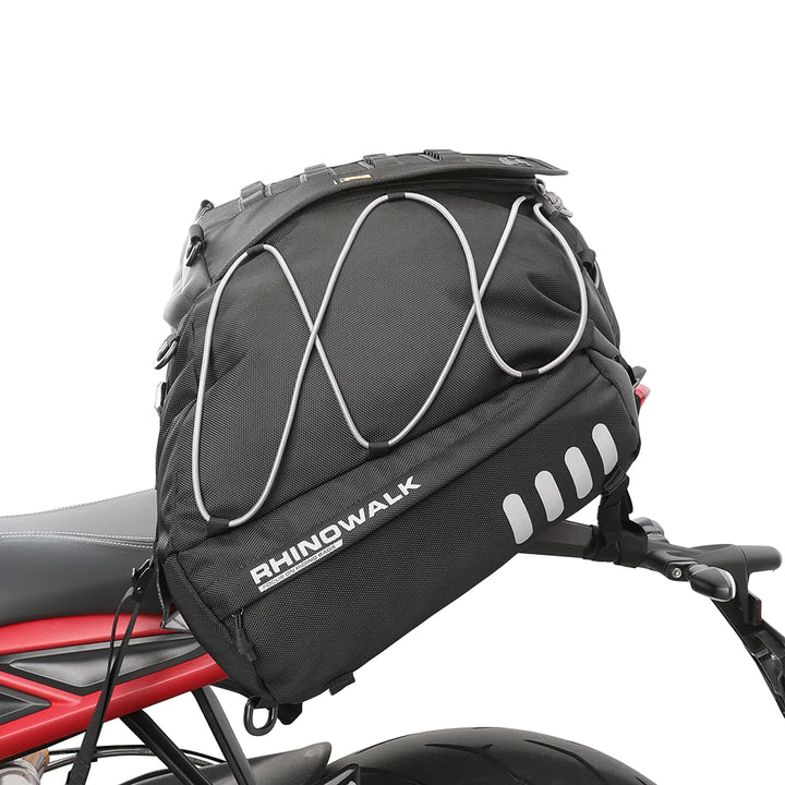 Rhinowalk 35-50L Rhinowalk Black Expandable Waterproof Motorcycle Rear Seat Tail Bag for Luggage Case Rack (MT3550)