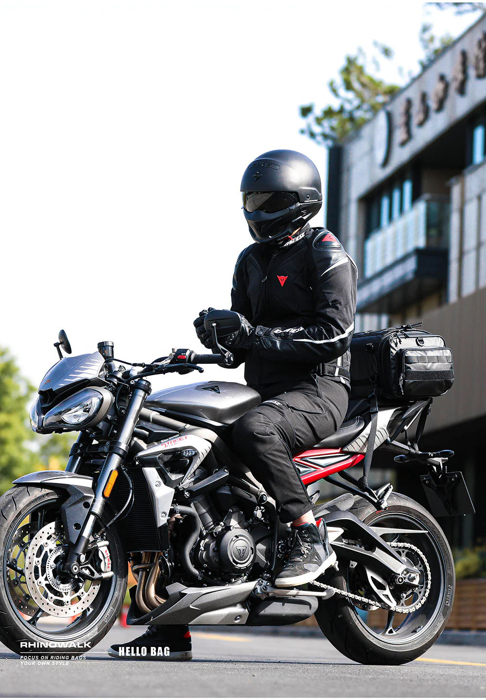 Rhinowalk 19-26L Deluxe Cruiser Tail Bag Motorcycle Tail Trunk Luggage Motorbike Large Capacity Touring Pack for Adventure (MT4026)