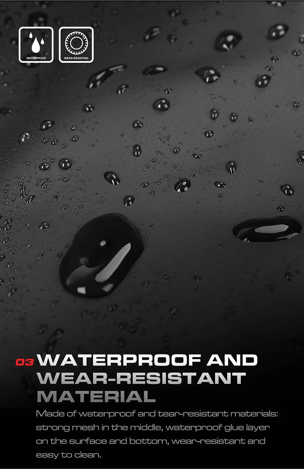 Rhinowalk Motorcycle Tail Bag Motorbike Rear Seat Bag 40-60 liter Large Capacity Motopack Bag (MT4060)