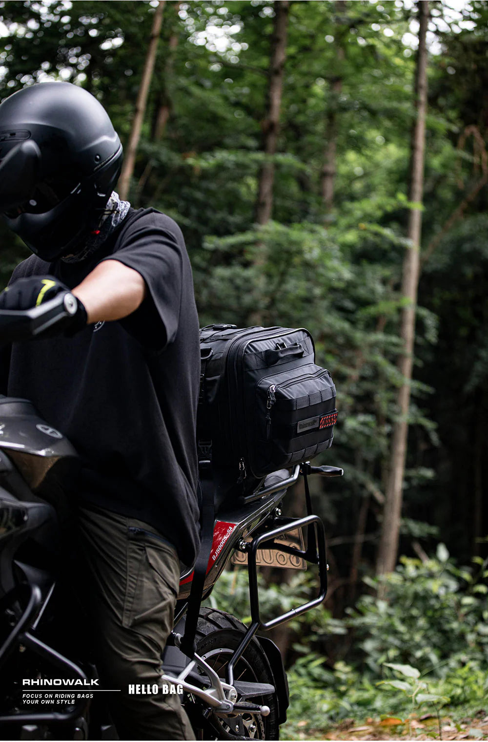 Rhinowalk Motorcycle Tail Bag Motorbike Rear Seat Bag 40-60 liter Large Capacity Motopack Bag (MT4060)