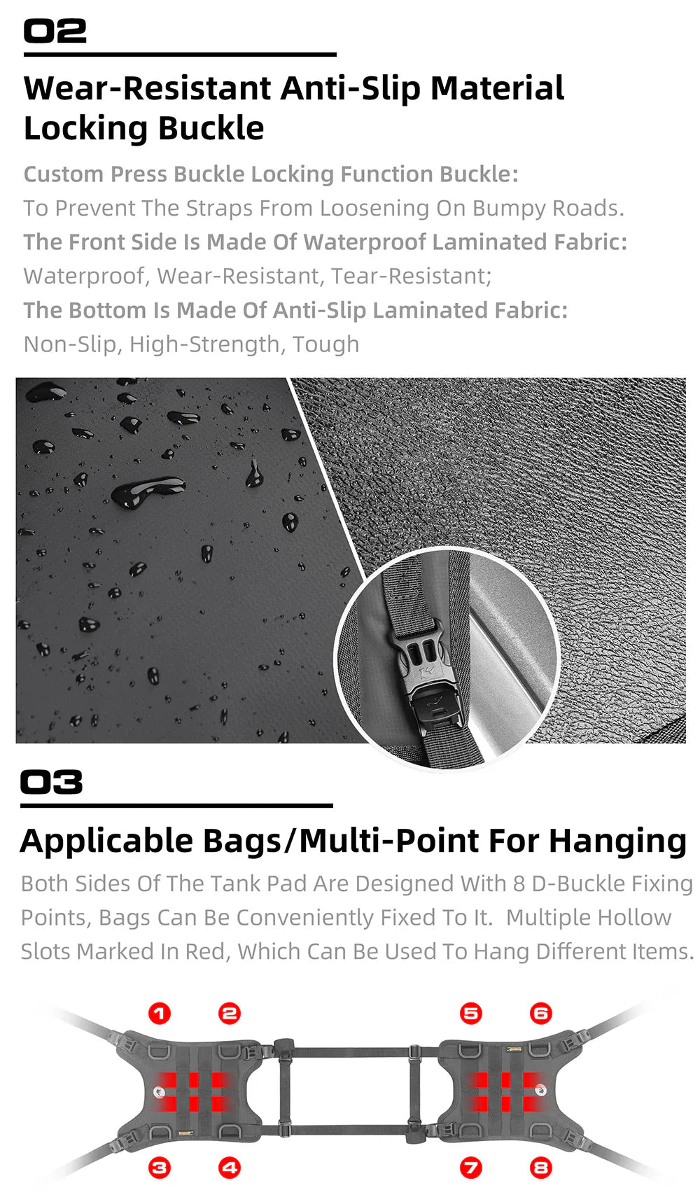 Tank Base Mounting for tank bag (MTR001B)